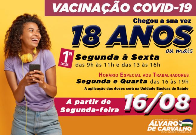 Vacinação contra Covid-19 - 18 anos ou mais