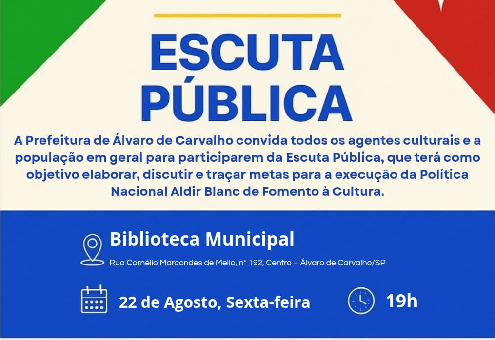 Cultura realiza Escuta Pública do Plano Anual de Aplicação de Recursos da Lei Aldir Blanc